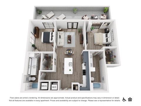 Floor plan for studio, 1081 sqft